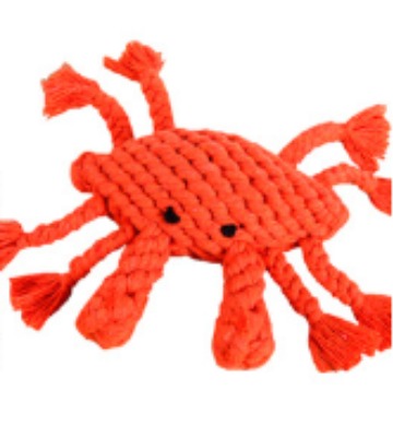 Spicy Crab Rope Dog Toy - Durable Braided Cotton Chew with Multi-Legged Fun