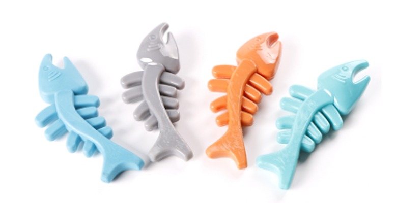 Fishbone Shape TPR Dog Chew Toy - Durable Molar Teething Stick & Interactive Dental Care Toy for Dog