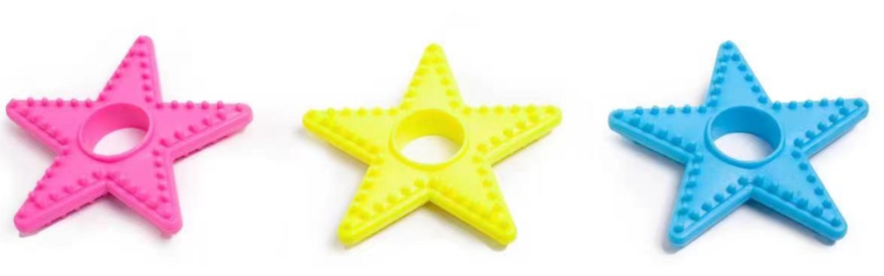 Starfish Shape TPR Dog Chew Toy - Durable Spiky Dental Molar Stick & Interactive Teething Toy with 3