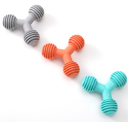 Y-Shape TPR Dog Chew Toy - Durable Ribbed 3-Way Molar Toy & Interactive Dental Care Teether