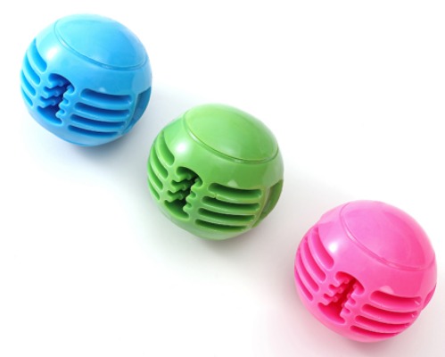 Interactive Treat-Dispensing Dog Ball - Grooved Molar Treat Holder & Slow Feeder IQ Training Brain G