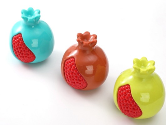Pomegranate Dog Ball - Squeaky Treat-Dispensing Molar Fruit & Irregular Bounce Dental Care