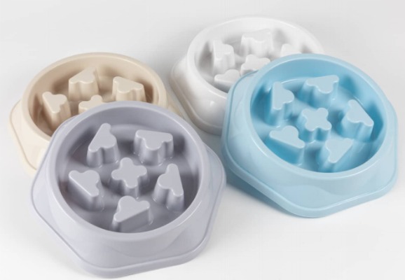 Hexagonal Cat and Dog Slow Feeder - Interactive Maze Single Pet Bowl With Anti-Choking Design Diner